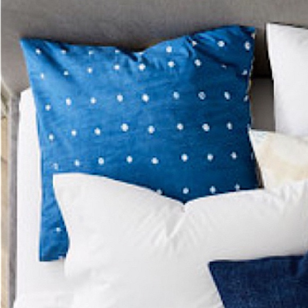 West Elm indigo Euro Sham Shibori Sand Dollar Design